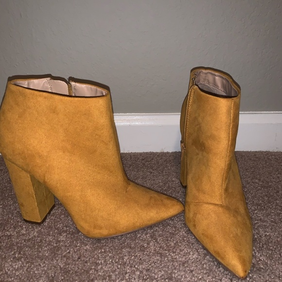 Shoes - Yellow Boot Heels
